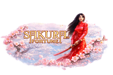 Sakura Fortune japonų tematikos slotas su samurajų kario vaizdu